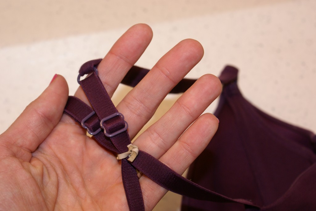 Bra It's too hard to demonstrate while wearing the bra, but here's a picture of the rubber band hack.