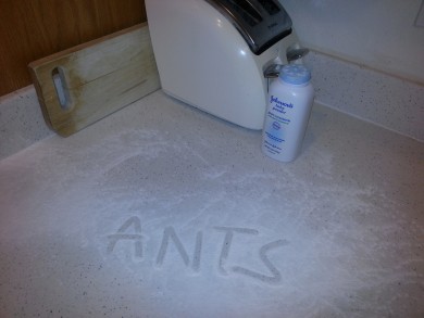 ANTS and baby powder.