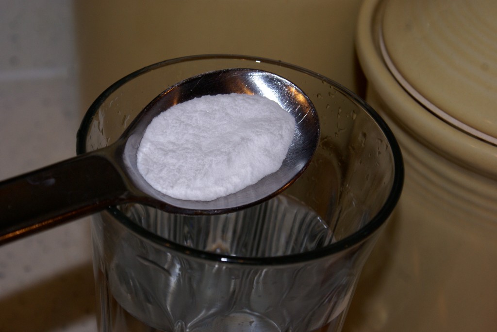 A spoonful of baking soda in a glass of water helps alleviate heartburn.