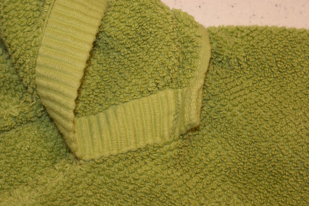 Hooded towel poncho close up Hooded towel poncho close up