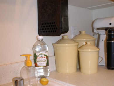 Vinegar for cleaning.