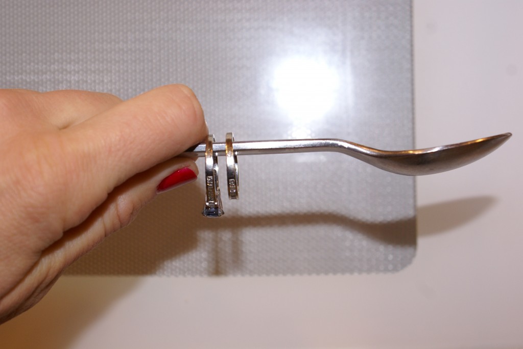 Clean wedding rings with steam Clean wedding rings with steam by first placing them on a spoon or other such utensil.