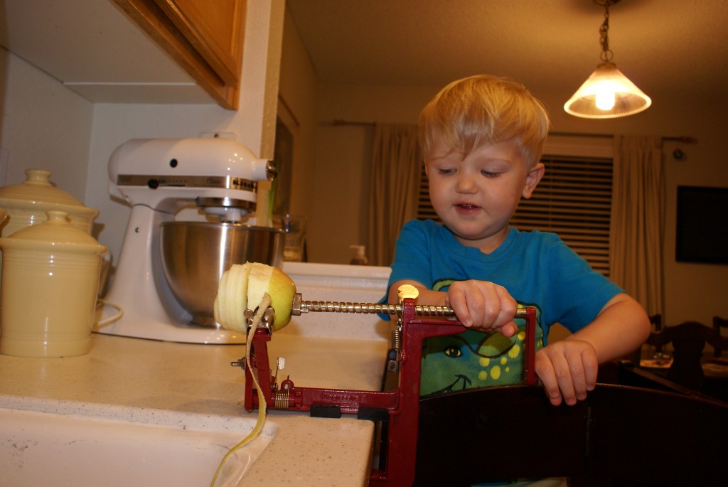 Apple peeler corer slicer This apple peeler corer slicer is very handy for making pies, cakes, strudels, etc. It's a specialty tool I actually recommend having.