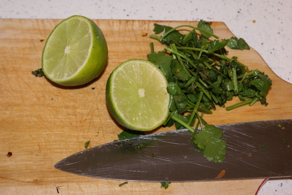Lime and cilantro Lime and cilantro - necessary for Mexican soup.
