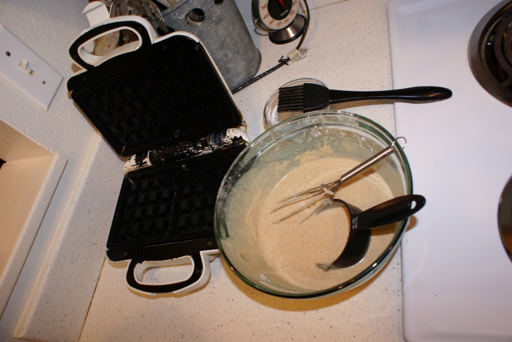 Waffle Iron I don't like cooking sprays so I use a silicone basting brush to grease my waffle iron with coconut oil.