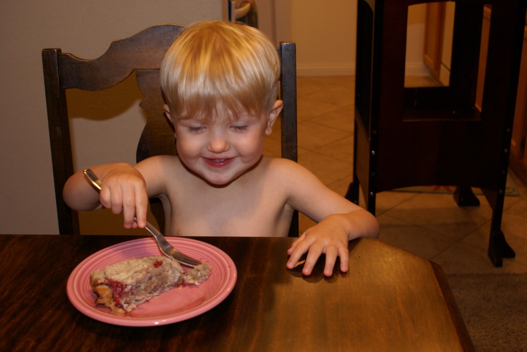 Arlo with cake Shirtless baby eating tequila cake at 9 pm on a Monday - that's how we roll in my house!
