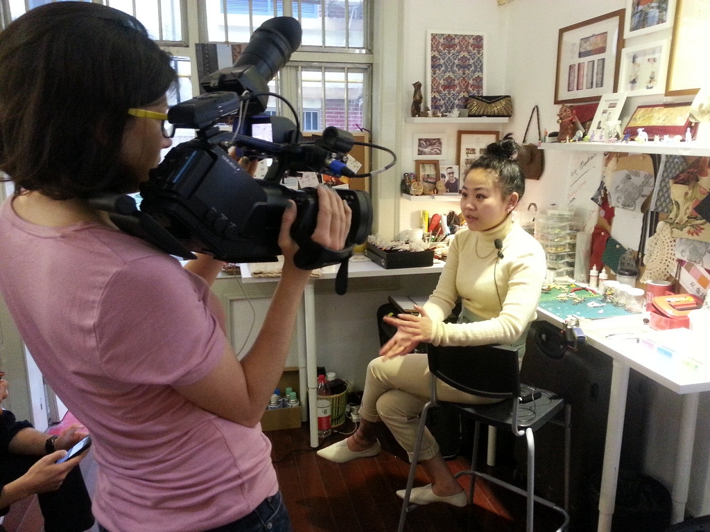 Filming Audrey Zhao from REdesigns in her Shanghai studio. Filming Audrey Zhao from REdesigns in her Shanghai studio.