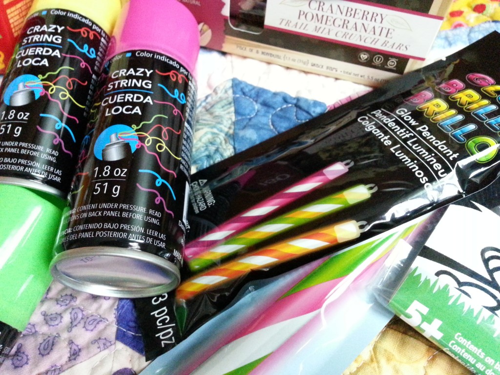 Silly string and glow sticks! Silly string and glow sticks!