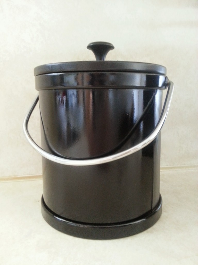 Upcycled ice bucket to food scrap container.